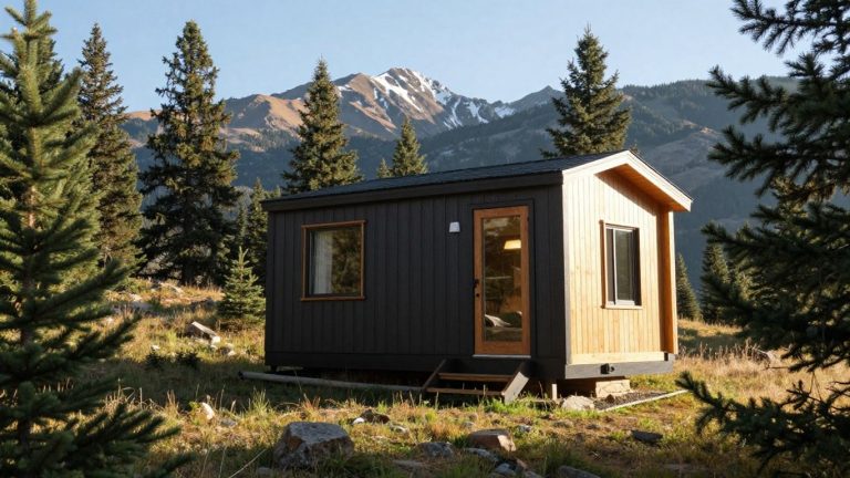 Colorado tiny house in a mountain setting.
