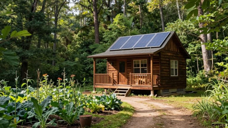 Off-grid cabin in South Carolina woods