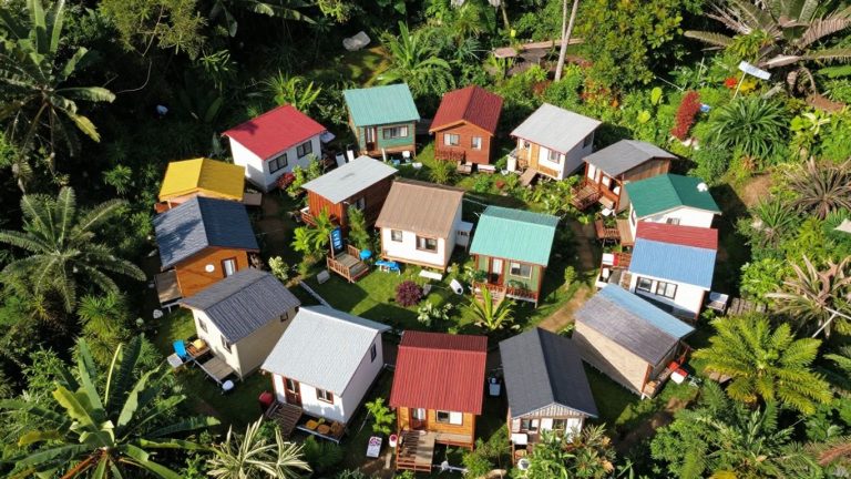 Tiny home community aerial view