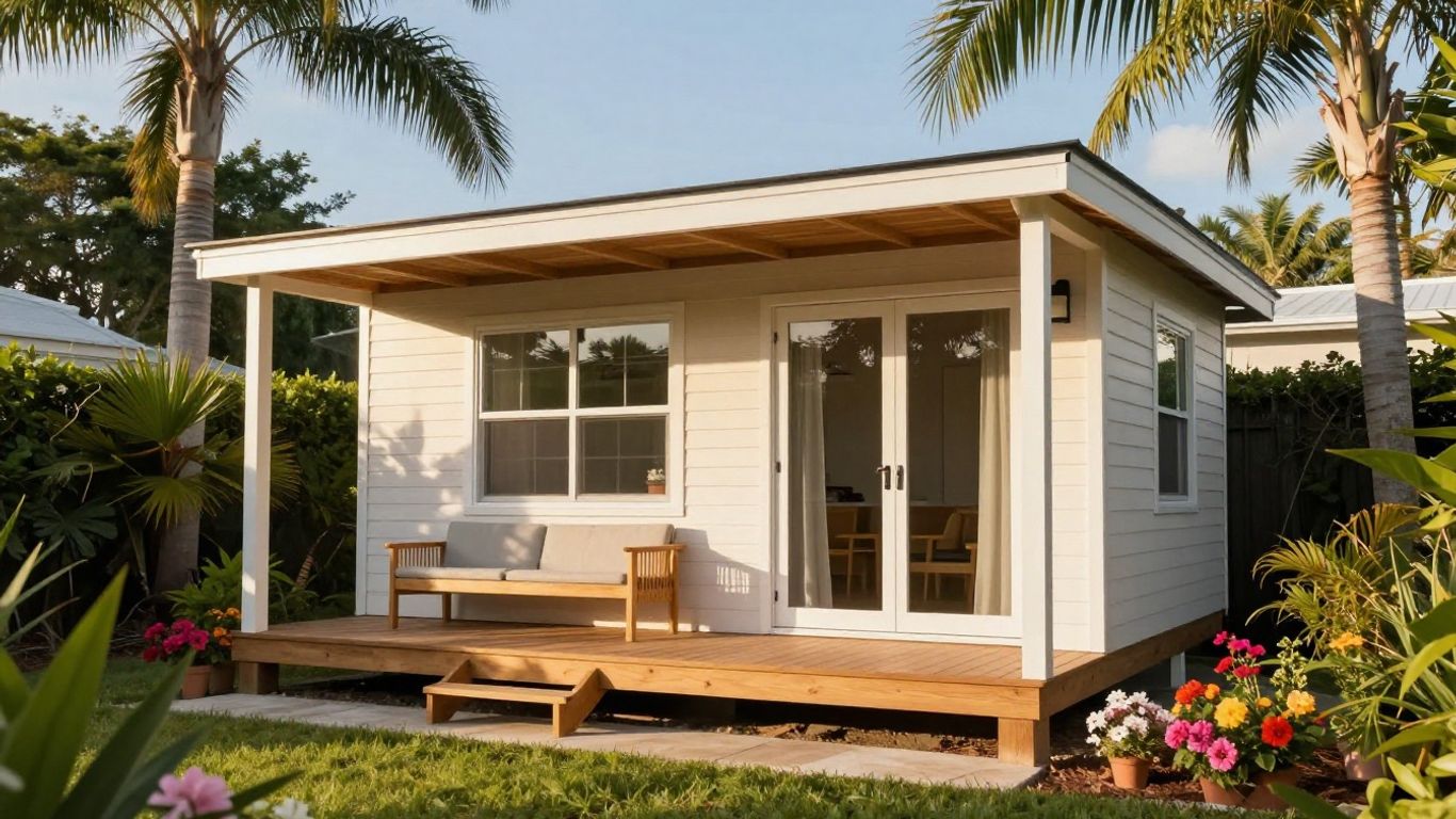 Florida tiny home in a sunny backyard