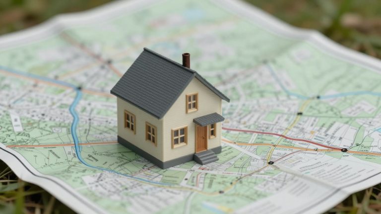 Tiny home next to zoning map