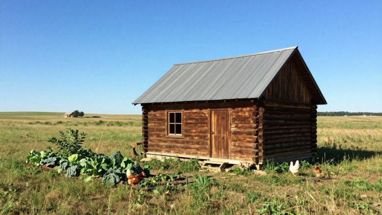 Kansas homestead with cabin and prairie